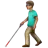 Man With White Cane: Medium Skin Tone