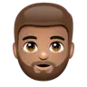 Person: Medium Skin Tone, Beard Emoji 🧔🏽 image - WhatsApp style