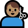Man Getting Haircut: Medium Skin Tone Emoji 💇🏽‍♂️ image - Microsoft Windows 10 Segoe UI Emoji style