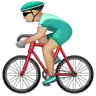 Person Biking: Medium-Light Skin Tone Emoji 🚴🏼 image - WhatsApp style