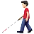 Man With White Cane: Light Skin Tone