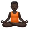 Man In Lotus Position: Dark Skin Tone Emoji 🧘🏿‍♂️ image - Apple style