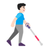 Man With White Cane Facing Right: Light Skin Tone Emoji 👨🏻‍🦯‍➡️ image - Microsoft Classic 2D style