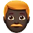 Man: Dark Skin Tone, Red Hair