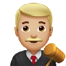 Man Judge: Medium-Light Skin Tone Emoji 👨🏼‍⚖️ image - Apple style