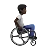 Person In Manual Wheelchair Facing Right: Dark Skin Tone