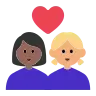 Couple With Heart: Woman, Woman, Medium-Dark Skin Tone, Medium-Light Skin Tone Emoji 👩🏾‍❤️‍👩🏼 image - Tossface style