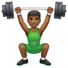 Person Lifting Weights: Medium-Dark Skin Tone Emoji 🏋🏾 image - WhatsApp style