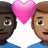 Couple With Heart: Man, Man, Dark Skin Tone, Medium Skin Tone