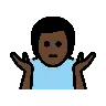 Man Shrugging: Dark Skin Tone Emoji 🤷🏿‍♂️ image - OpenMoji style