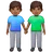 Men Holding Hands: Medium-Dark Skin Tone