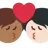 Kiss: Person, Person, Medium-Dark Skin Tone, Light Skin Tone