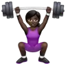 Woman Lifting Weights: Dark Skin Tone Emoji 🏋🏿‍♀️ image - WhatsApp style