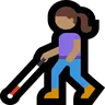 Woman With White Cane: Medium Skin Tone Emoji 👩🏽‍🦯 image - Microsoft Windows 10 Segoe UI Emoji style