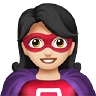 Woman Superhero: Light Skin Tone Emoji 🦸🏻‍♀️ image - Apple style