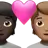 Couple With Heart: Person, Person, Dark Skin Tone, Medium Skin Tone