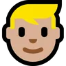 Person: Medium-Light Skin Tone, Blond Hair Emoji 👱🏼 image - Microsoft Windows 10 Segoe UI Emoji style