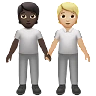 People Holding Hands: Dark Skin Tone, Medium-Light Skin Tone Emoji 🧑🏿‍🤝‍🧑🏼 image - Apple style