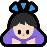 Woman Bowing: Light Skin Tone Emoji 🙇🏻‍♀️ image - Microsoft Windows 10 Segoe UI Emoji style