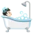 Person Taking Bath: Light Skin Tone