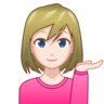 Woman Tipping Hand: Light Skin Tone Emoji 💁🏻‍♀️ image - Emojidex style