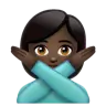 Woman Gesturing No: Dark Skin Tone Emoji 🙅🏿‍♀️ image - WhatsApp style