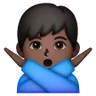 Man Gesturing No: Dark Skin Tone Emoji 🙅🏿‍♂️ image - Samsung style