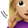 Deaf Woman: Medium-Light Skin Tone Emoji 🧏🏼‍♀️ image - Apple style