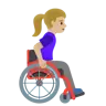 Woman In Manual Wheelchair Facing Right: Medium-Light Skin Tone Emoji 👩🏼‍🦽‍➡️ image - Google Noto Color style