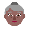 Old Woman: Medium-Dark Skin Tone Emoji 👵🏾 image - Microsoft Classic 2D style