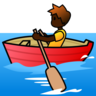 Person Rowing Boat: Dark Skin Tone Emoji 🚣🏿 image - Emojidex style