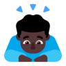 Man Bowing: Dark Skin Tone Emoji 🙇🏿‍♂️ image - Microsoft Classic 2D style