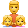Family: Man, Girl, Girl Emoji 👨‍👧‍👧 image - WhatsApp style