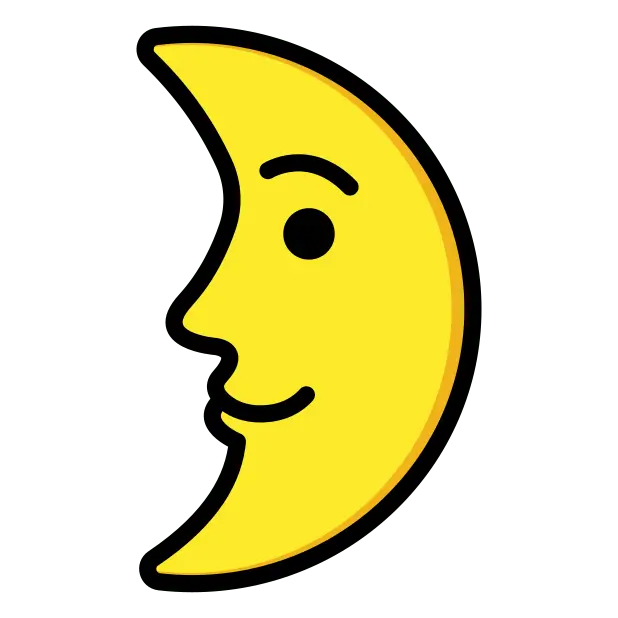 First Quarter Moon Face