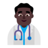 Man Health Worker: Dark Skin Tone Emoji 👨🏿‍⚕️ image - Microsoft Classic 2D style