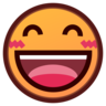 口を開けて目を笑顔で笑顔 Emoji 😄 image - Emojidex style