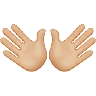 Open Hands: Medium-Light Skin Tone Emoji 👐🏼 image - Apple style