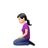 Woman Kneeling: Light Skin Tone Emoji 🧎🏻‍♀️ image - Apple style