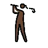 Woman Golfing: Dark Skin Tone Emoji 🏌🏿‍♀️ image - OpenMoji style