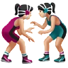 Women Wrestling: Light Skin Tone Emoji 🤼🏻‍♀️ image - Apple style