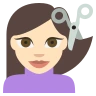 Person Getting Haircut: Light Skin Tone Emoji 💇🏻 image - EmojiTwo style