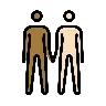 People Holding Hands: Medium-Dark Skin Tone, Light Skin Tone Emoji 🧑🏾‍🤝‍🧑🏻 image - OpenMoji style