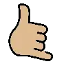 Call Me Hand: Medium-Light Skin Tone Emoji 🤙🏼 image - OpenMoji style