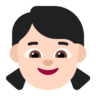 Girl: Light Skin Tone Emoji 👧🏻 image - Microsoft Classic 2D style