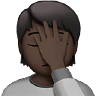 Person Facepalming: Dark Skin Tone Emoji 🤦🏿 image - Apple style