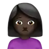 Woman Frowning: Dark Skin Tone Emoji 🙍🏿‍♀️ image - Apple style