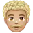 Man: Medium-Light Skin Tone, Curly Hair