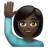 Woman Raising Hand: Dark Skin Tone