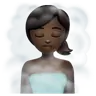 Woman In Steamy Room: Dark Skin Tone Emoji 🧖🏿‍♀️ image - WhatsApp style