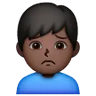 Man Frowning: Dark Skin Tone Emoji 🙍🏿‍♂️ image - Samsung style